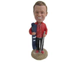 Custom Bobblehead Cool Snow Boarder Dude Wearing Trendy Jacket And Winter Attire - £66.70 GBP