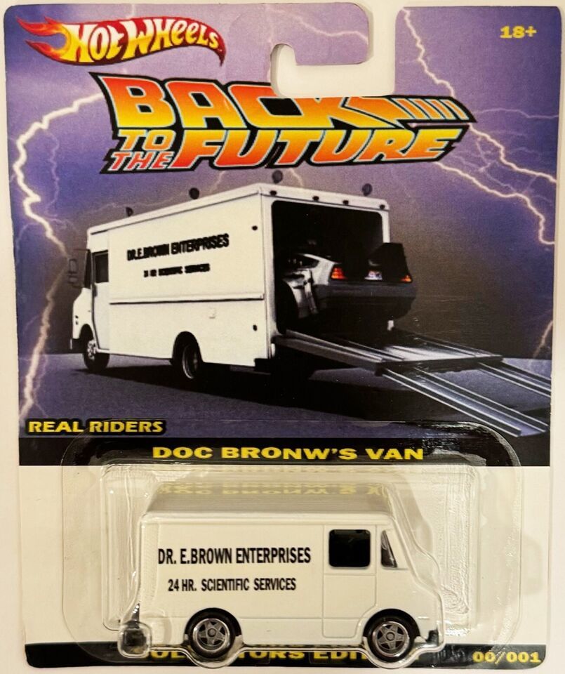 CUSTOM Hot Wheels Back To The Future Doc Dr Brown Van w/Real Riders