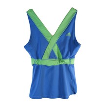 Adidas Womens Clima365 Small Reversible Workout Sports Bra Back Tank Blue Green - £17.29 GBP