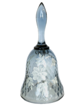 Fenton Gray Bell Hand painted White Floral and Signed - $73.50