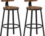 Vasagle Bar Stools Set Of 2, Counter Stools, Bar Chairs With Backrest, S... - £103.03 GBP