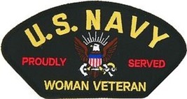 Navy Woman Veteran Proudly Served Embroidered Military Logo 5&quot; Patch - £22.70 GBP