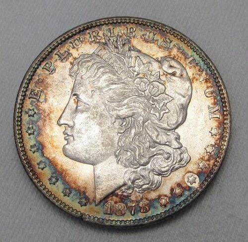 Primary image for 1878 7-TF Silver Morgan Dollar UNC Coin VAM-83 Tw/ Rim Toning AN450