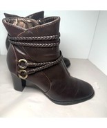 Life Stride Yohanna Dark Brown Heel Zip Buckle Braided Trim Soft Ankle B... - €20,05 EUR