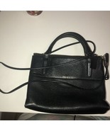 Coach Borough 2 Way Black Pebbled Leather Crossbody Tote Zipper Close 9.5x7 - $98.99