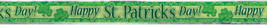 Happy St. Patrick&#39;s Day Foil Banner Decoration Clover Shamrock - £4.87 GBP