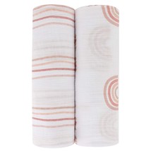 ElyS &amp; Co. Cotton Muslin Swaddle Blanket 2-Pack For Baby Girl  100% Cotton Musli - £34.84 GBP