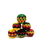 Rasta Multicolored Crochet Assorted Geometric Pattern Hacky Ball Foot Ba... - $184.77 MXN