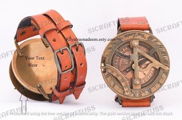 Anitique Armbanduhr im Vintage-Stil, Messing, rund, Sonnenuhr, Kompass,... - £18.35 GBP+