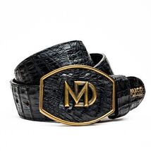 Iowa Genuine Caiman Skin Western Belt Black image 3