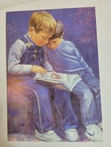 Vintage Greeting Card 1990s Made In USA    Boys Reading Friends Friend - $15.68