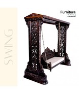 Furniture BoutiQ Handcarved Solid Wood Swing | Solid Wood Carving Indian... - £5,655.44 GBP