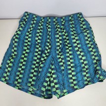 Speedo Mens Swim Trunks Large Multicolor Blue Green Pockets - $10.67