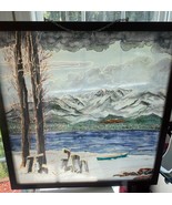 VTG. Painting on Silk Window Hanging  Framed (under glass) Artist Sgd. - £36.01 GBP