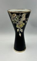 Vintage H&amp;C SELB Bavaria Germany Heinrich Black Vase With Flowers READ - £22.72 GBP