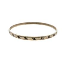 Vtg Sterling Silver AK Leaf Wheat Grains Engraved Designer Bangle Bracelet - $47.52