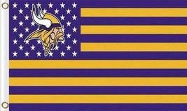 Minnesota Vikings Star and Stripes Flag 3X5 Ft Polyester  - $16.00