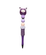 Kuromi Sanrio Custom Bling Beaded Ballpoint Twist Pen Purple Topper - £10.14 GBP