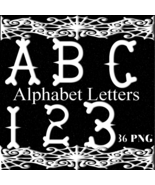 ABC and 123 White Bones-Digital Kit-JewelryTag-Clipart-Digital Clipart-H... - $37.50 MXN
