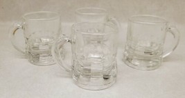 Federal Glass Miniature Beer Mug Shot Glasses Lot of 4 Clear Glass - $19.60
