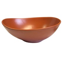 Libbey World Tableware Driftstone Burnt Orange Satin  Porcelain Oval Bowl Dri6C - £39.70 GBP