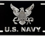 3D Engraved United States US NAVY Car Tag Diamond Etched Metal License P... - £17.47 GBP