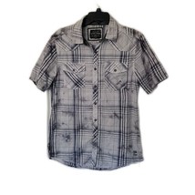 BKE Vintage Athletic Fit Button Up  Shirt ~ Sz S ~ Short Sleeve ~ Blue Plaid - £13.66 GBP