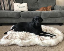 Cozycanine Plush Dog Bed - Luxurious Beige Mat For Restful Pet Sleep - £25.43 GBP+