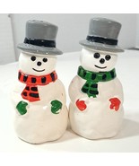 Toscany Collection Snowman salt &amp; Pepper shakers Japan ceramic Christmas... - $829.28 MXN