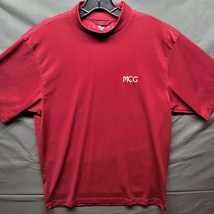 Vintage Nike Golf Short Sleeve Red High Collar Tshirt &#39;MCG&#39; Size Medium - £18.85 GBP