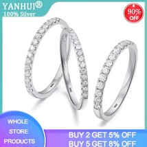 YANHUI 2mm 925 Silver Rings For Women Simple Design Stackable Fashion Jewelry Br - £9.56 GBP