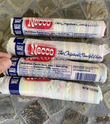 Lot 4 Necco Original Hard Candy Wafer Each Package 2 oz x 4 = 8 Oz Total New - $9.50