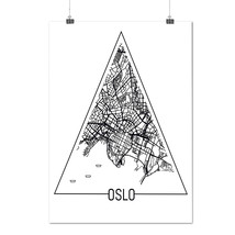 Norway Big City Oslo Town Map Matte/Glossy Poster A0 A1 A2 A3 A4 | Wellcoda - $7.99+