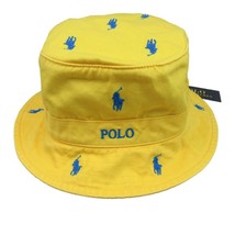 Polo Ralph Lauren Embroidered Pony Bucket Hat Adult Size S/M Yellow / Bl... - £44.49 GBP