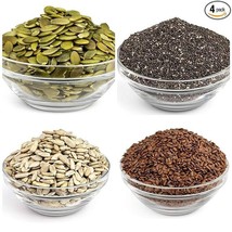 Raw Seeds Combo (Pumpkin Seeds, Sunflower Seeds, Chia Seeds, Flax Seeds)... - $24.65