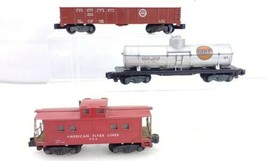 American Flyer Trains 3 Freight Cars 925 Tank Car, 904 Caboose, 24110 Go... - $29.69