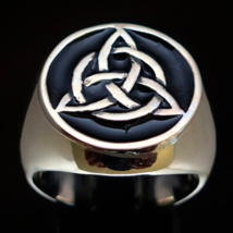  Sterling silver Wicca ring Celtic infinity Knot Triquetra ancient Pagan symbol  - £66.97 GBP