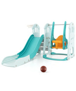 Toddler Slide and Swing Set with Extra-long Slide Height Adjustable Swin... - $4,234.64 MXN