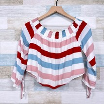Lovers + Friends Dream Lover Off The Shoulder Top Multi Striped Womens Medium - £47.06 GBP