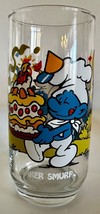 Hardees The Smurfs BAKER SMURF Drinking Glass VTG 1983 Fun Collectible for Fans! - £7.77 GBP