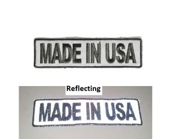 Reflective MADE IN USA 4&quot; x 1&quot; iron on patch (3781) Biker Vest (A18) - £5.72 GBP