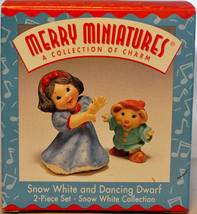 Hallmark - Snow White &amp; Dancing Dwarf -2 Piece Set - Merry Miniatures - Ornament - £8.37 GBP