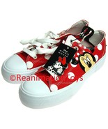 Disney Minnie Mouse Women’s Low Top Court Sneakers Lace Up Shoe Red Size 10 New - $39.99