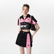 Streetwear Cool Y2K Motorcycle Suit Summer 2000s Aesthetic Mini Dress Dresses Pi - £72.92 GBP