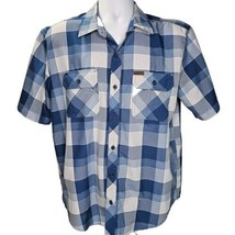 Orvis Classic Collection Dress Shirt Men L Blue Plaid Casual Tech Poly Q... - $24.74