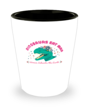 Shot Glass Tequila Party Funny dinosaurs eat man woman inherits the earth  - £15.85 GBP