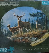 Buffalo Games &quot;Autumn Whitetails 750 Pieces Oval Jigsaw Puzzle - £36.01 GBP