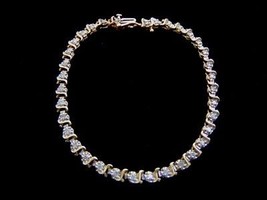 Womens Vintage Estate 10k Gold Tennis Bracelet w/ Diamonds 6.9g E1908 - £407.86 GBP