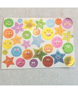 Vintage Stickers highlights Shimmer happy face . One sheet. 31 stickers. - £10.28 GBP