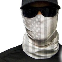 Mens Halloween USA Flag Face Mask Neck Wrap Gaiter Headband Hood Gray - £3.72 GBP